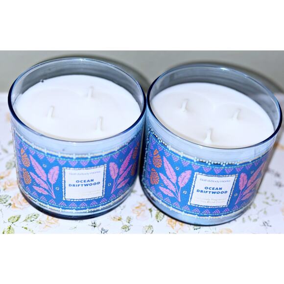 Lot of 2 Bath & Body Works Ocean Driftwood Large 3-Wick Scented Candle 14.5oz - Picture 6 of 6